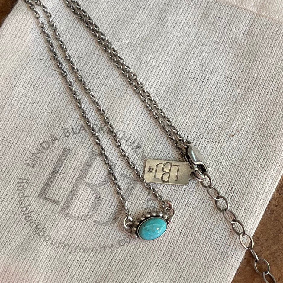 Dainty Turquoise Necklace - Bright Eyes Pendant - Sterling Silver - Includes Chain