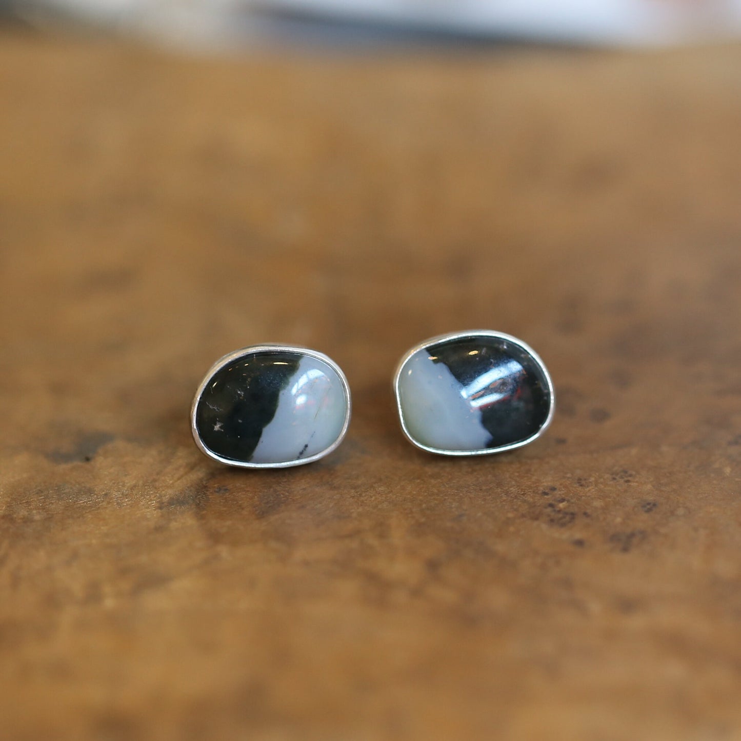 Ocean Jasper Posts - Sterling Silver - Jasper Stud Earrings
