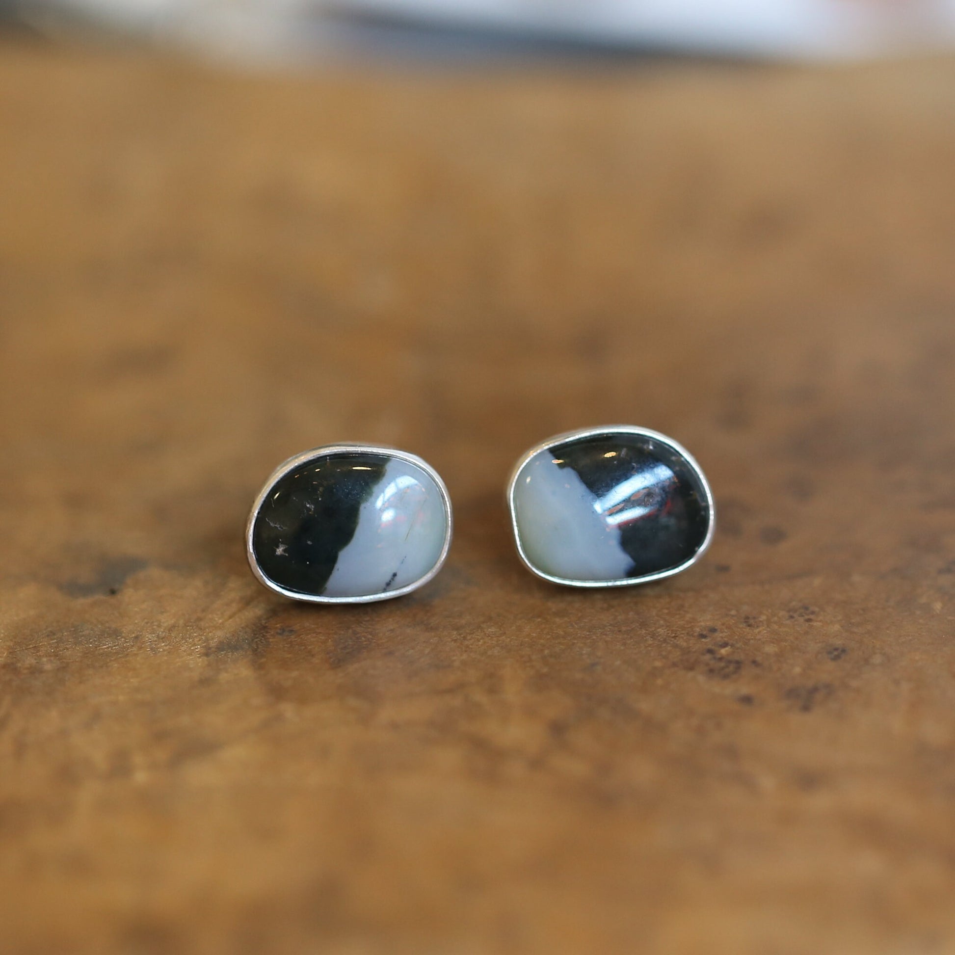 Ocean Jasper Posts - Sterling Silver - Jasper Stud Earrings