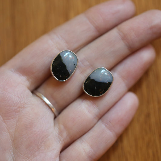 Ocean Jasper Posts - Sterling Silver - Jasper Stud Earrings