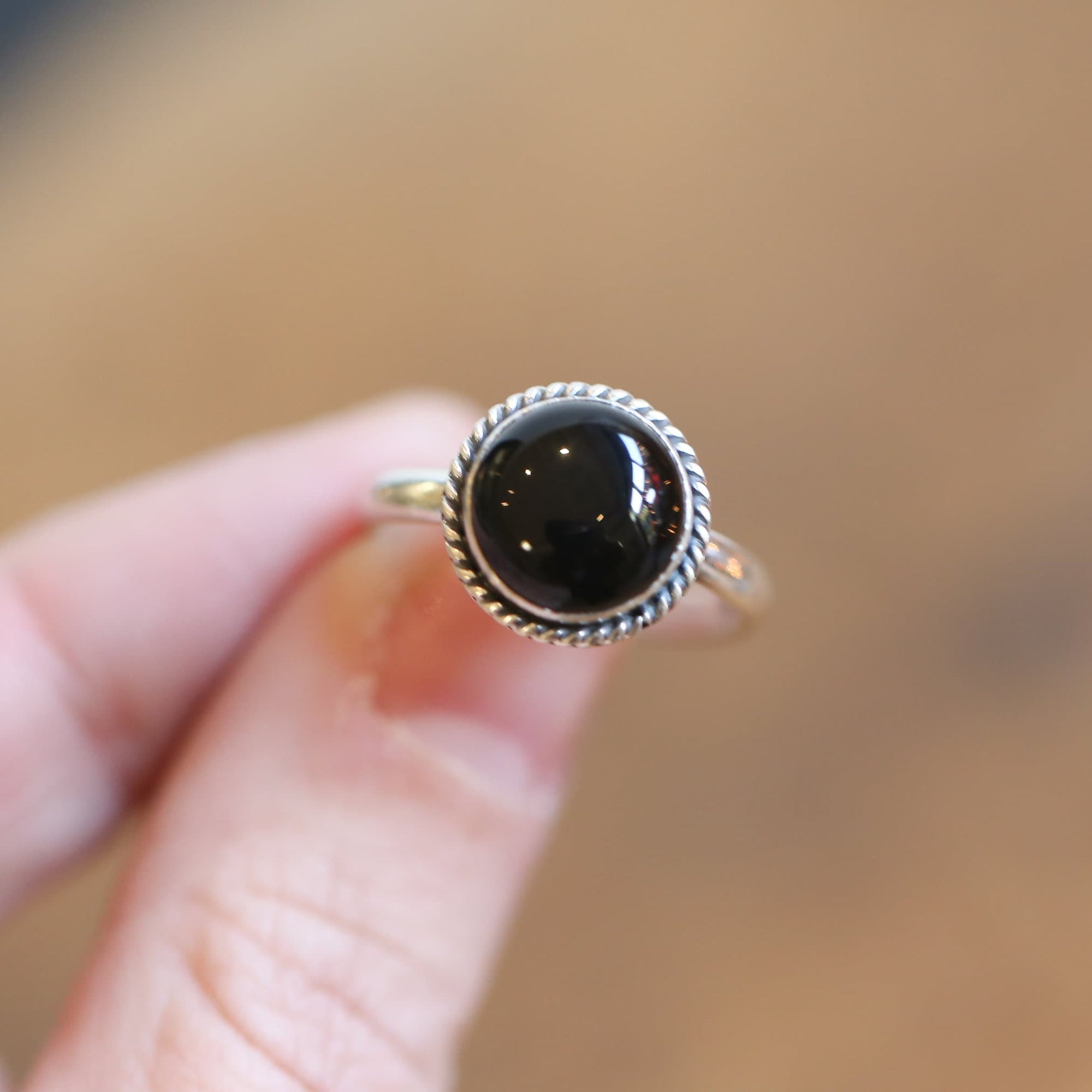 Black Agate Ring - Silversmith Ring - Western Ring - Black Onyx