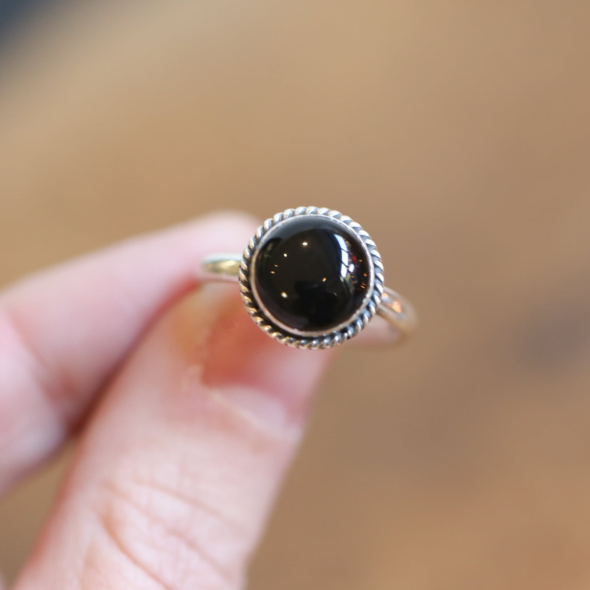 Black Agate Ring - Silversmith Ring - Western Ring - Black Onyx