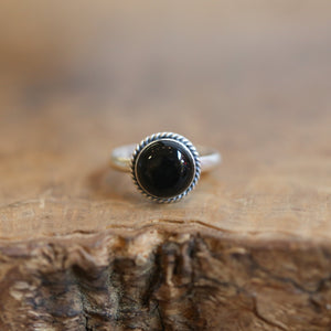 Black Agate Ring - Silversmith Ring - Western Ring - Black Onyx