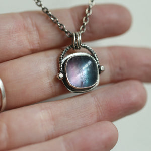 Rainbow Fluorite Pendant - Sterling Silver