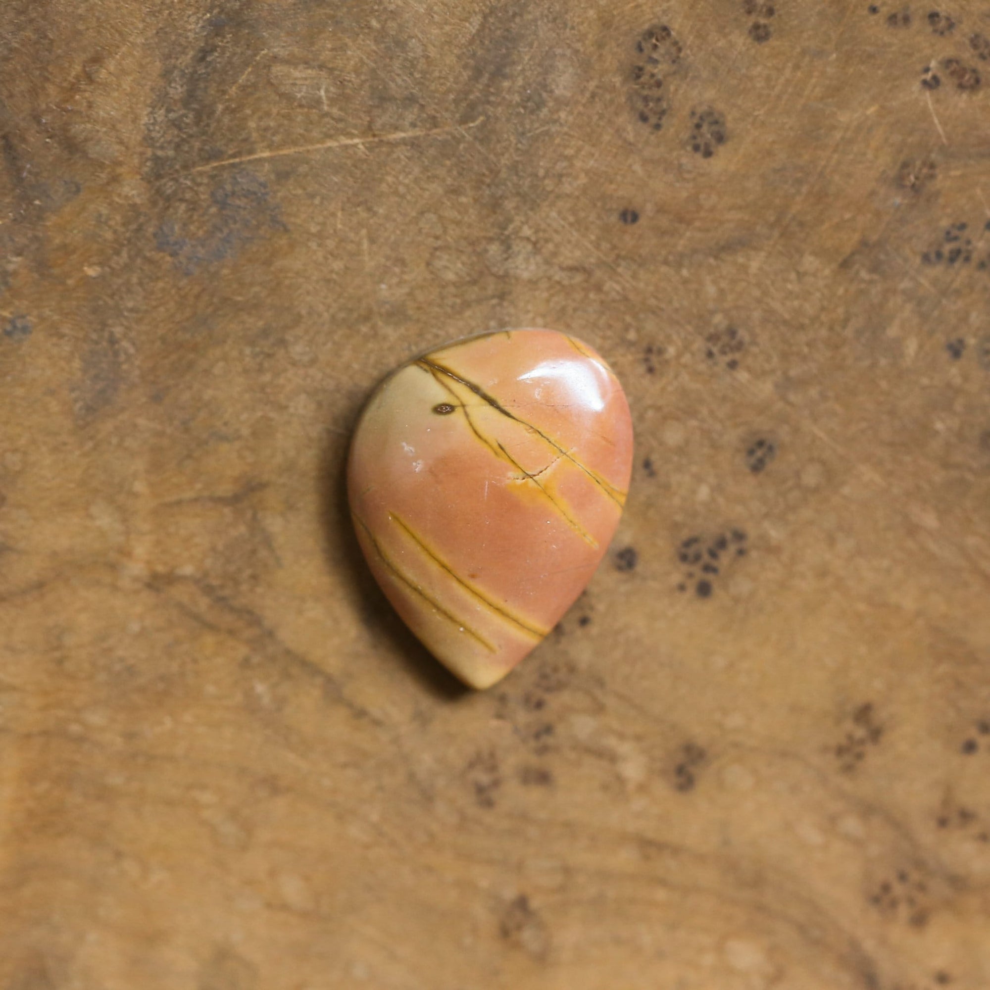 Red Creek Jasper Pendant - 14K Solid Gold Accents - Sterling Silver