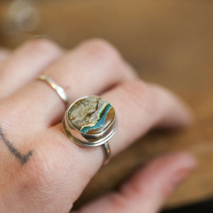 Sierra Nevada Turquoise Ring – Sterling Silver, Silversmith OOAK