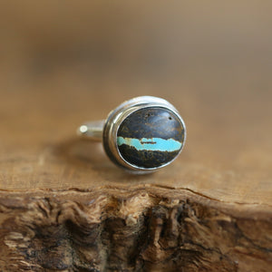 Sierra Nevada Turquoise Ring - Sierra Nevada Boulder Turquoise - OOAK Turquoise Ring - Silversmith