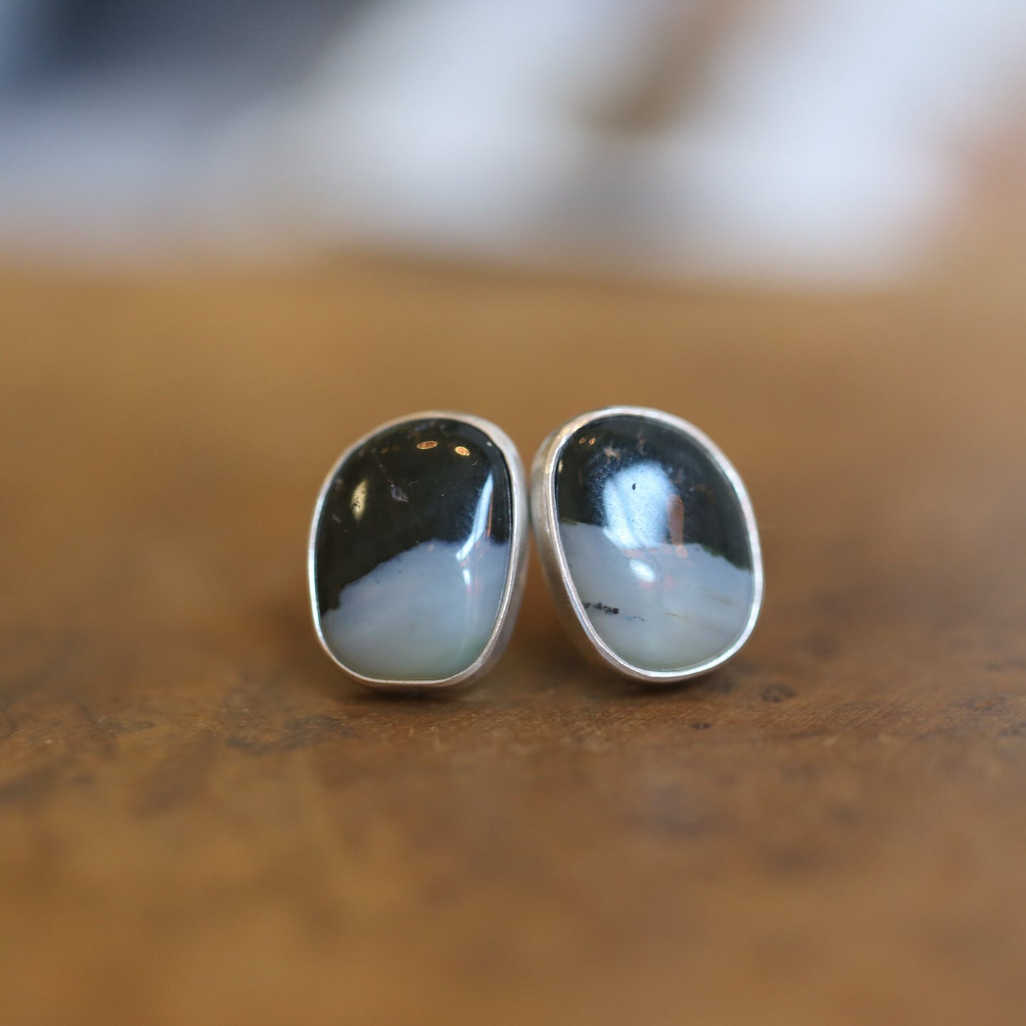 Ocean Jasper Posts - Sterling Silver - Jasper Stud Earrings