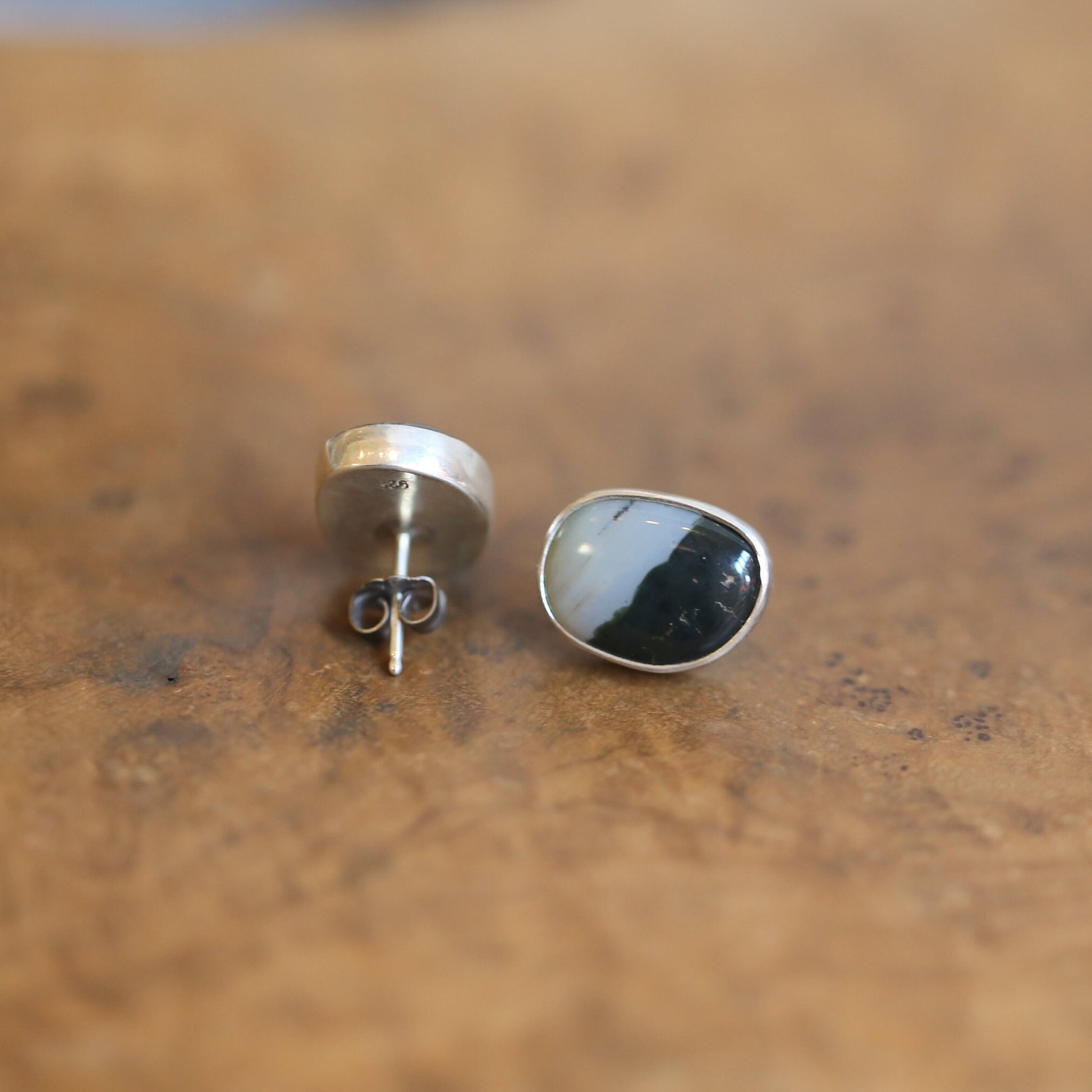 Ocean Jasper Posts - Sterling Silver - Jasper Stud Earrings