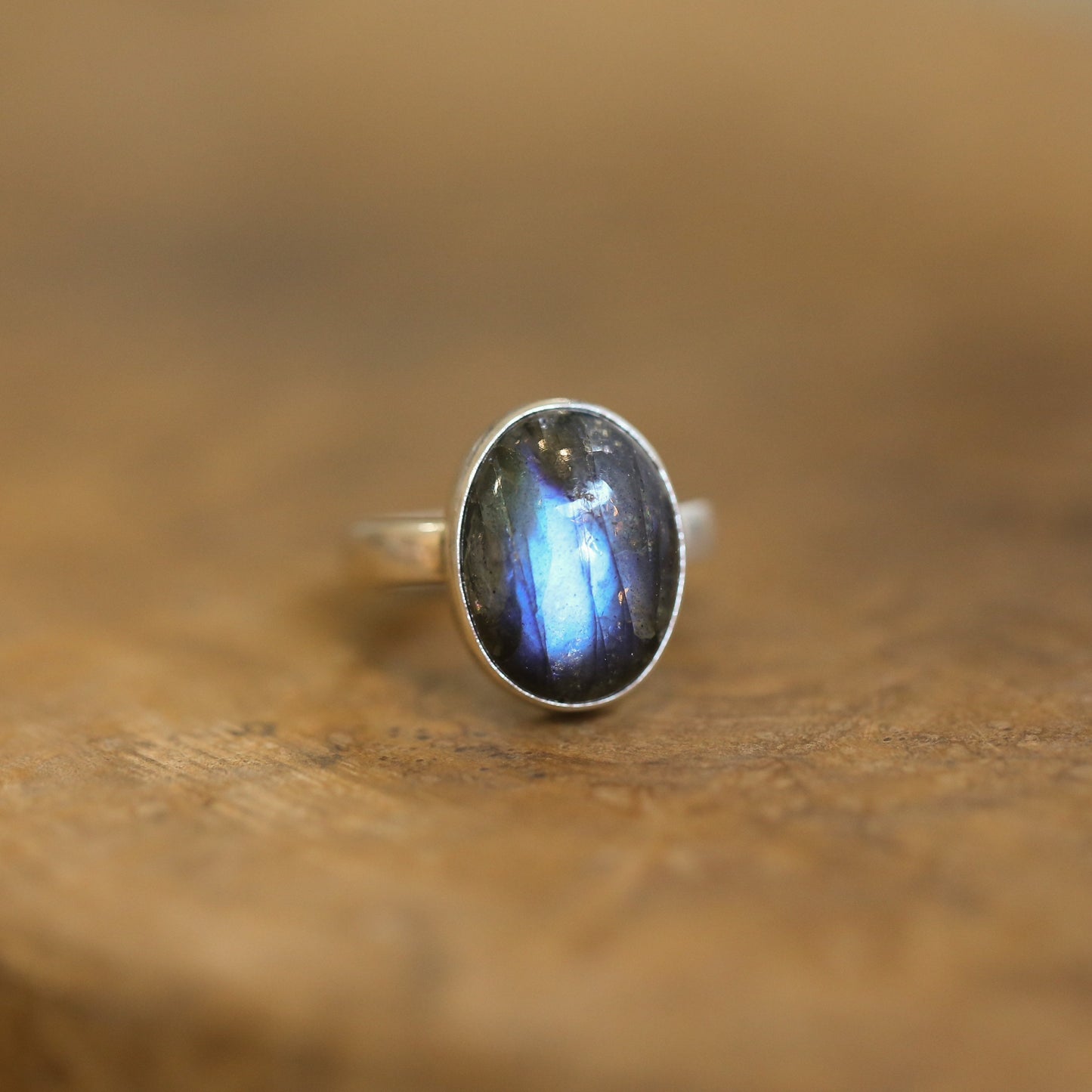 Oval Labradorite Ring - .925 Sterling Silver