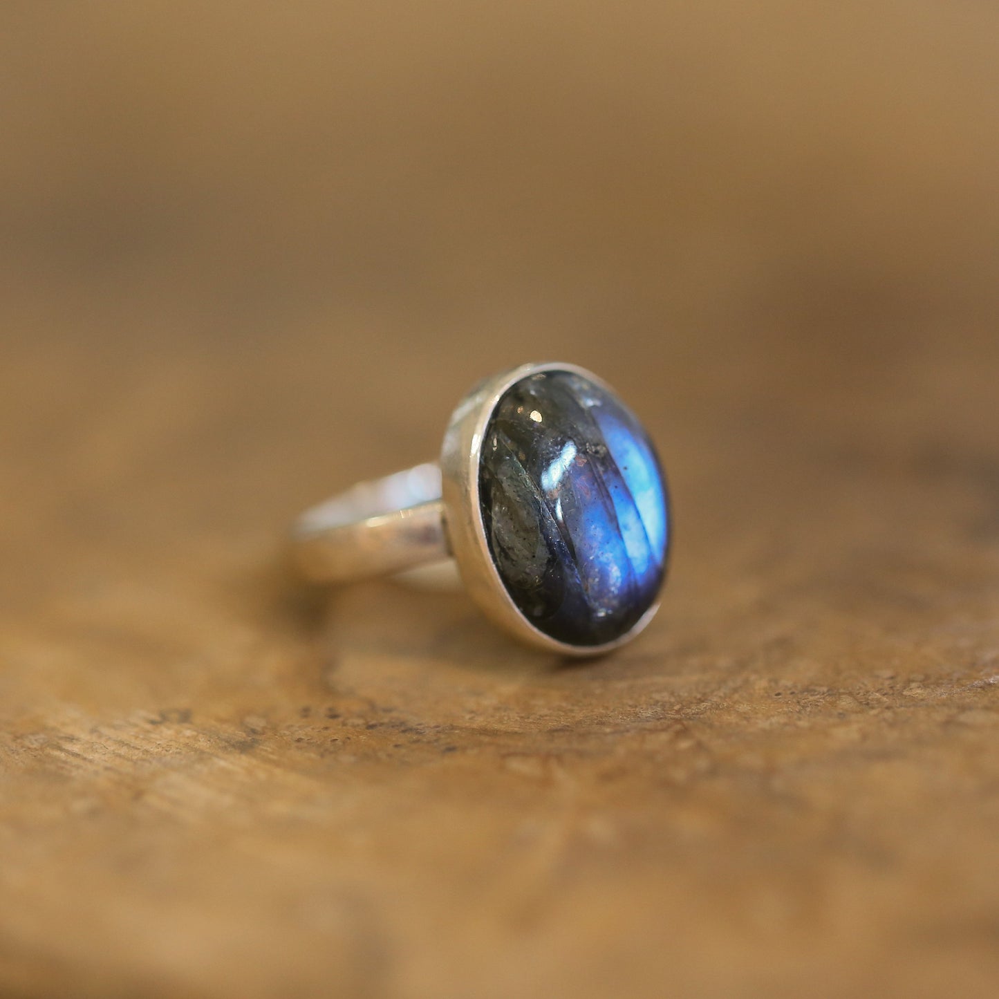 Oval Labradorite Ring - .925 Sterling Silver
