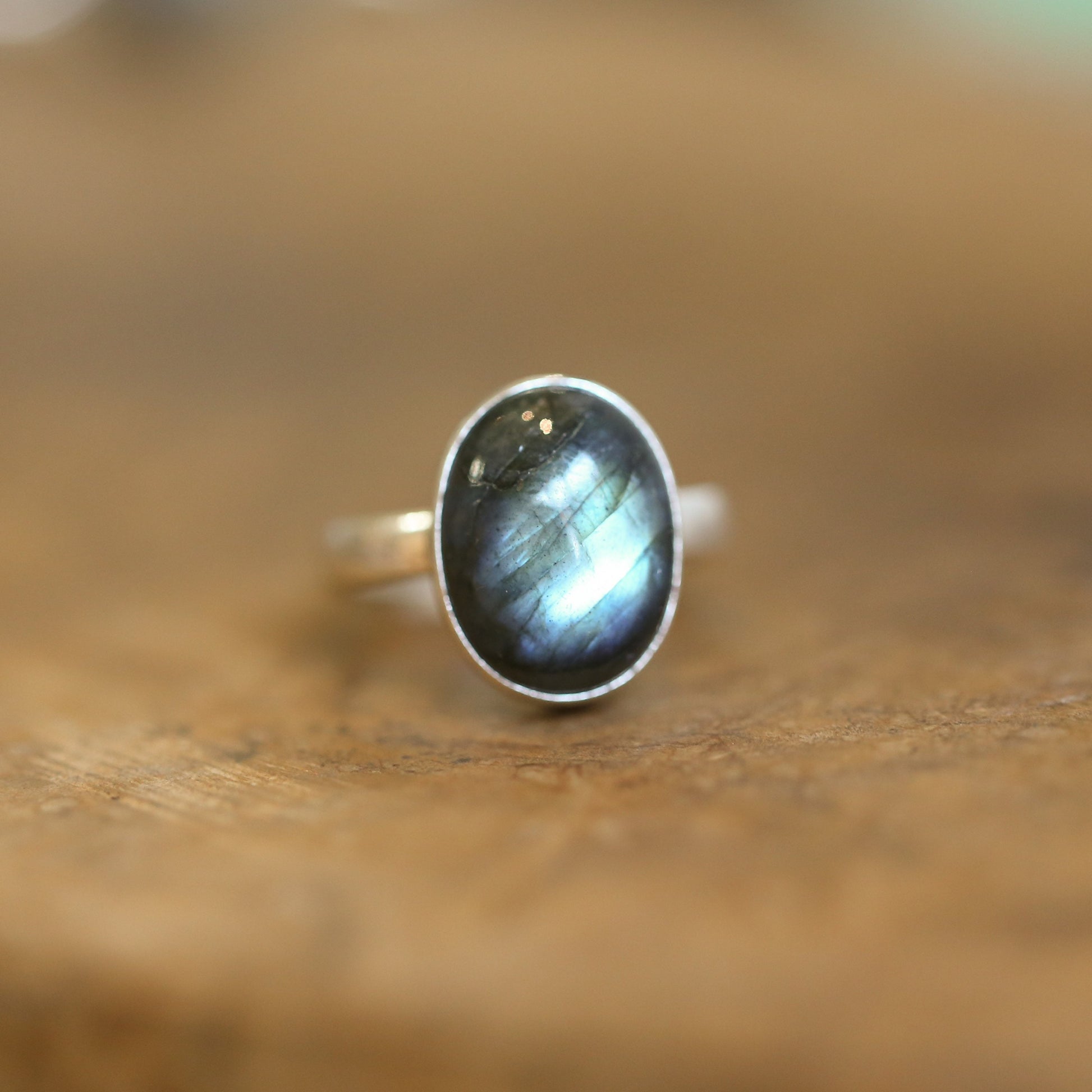 Oval Labradorite Ring - .925 Sterling Silver