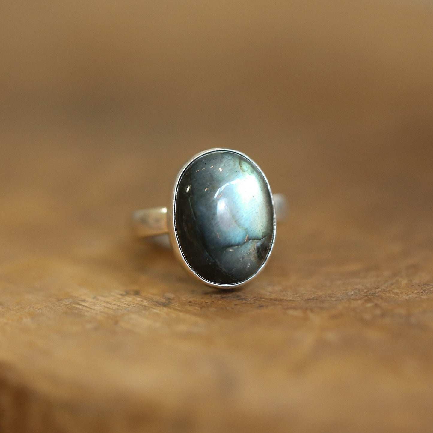 Oval Labradorite Ring - .925 Sterling Silver