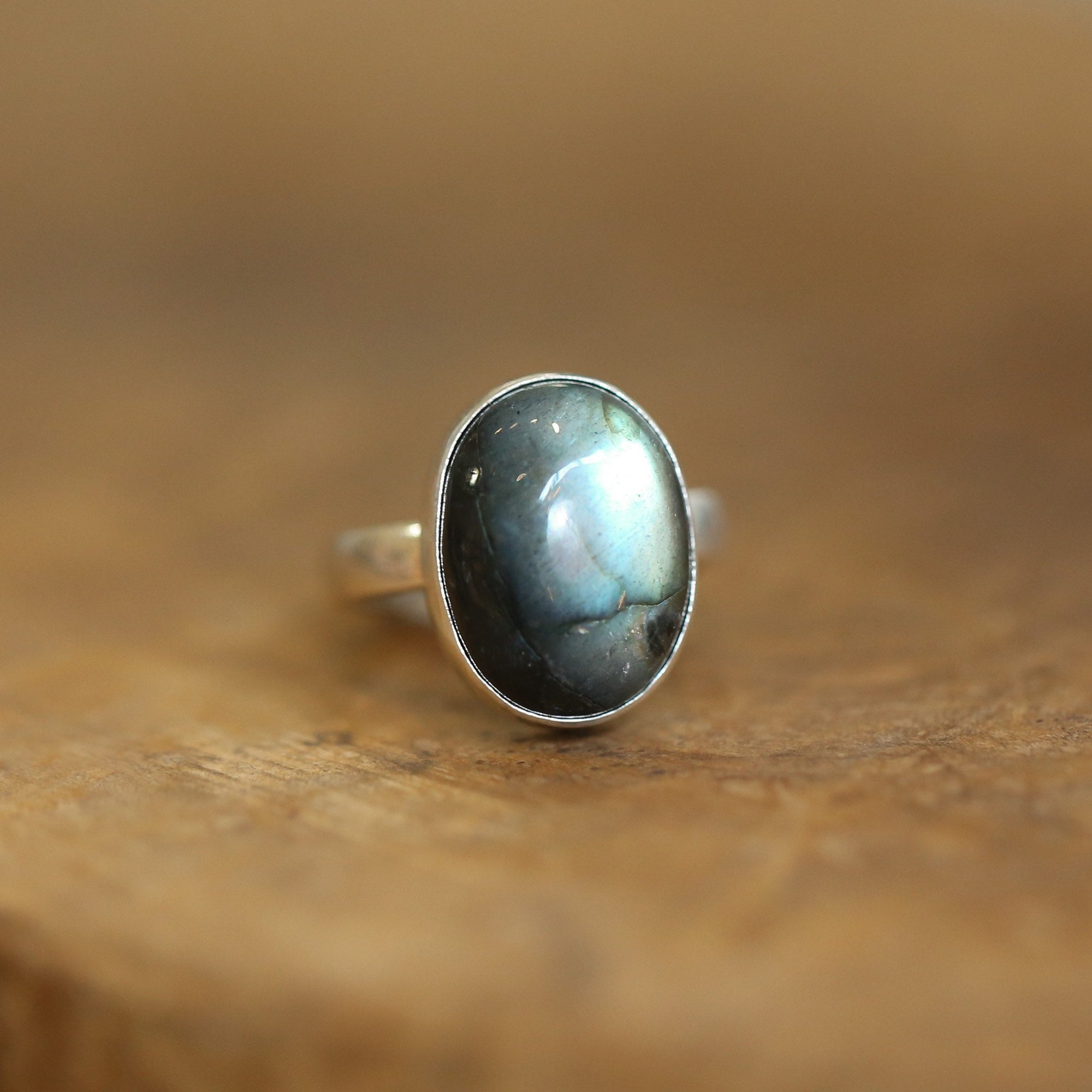 Labradorite Ring - .925 Sterling Silver - Ready to Ship - Silversmith Ring