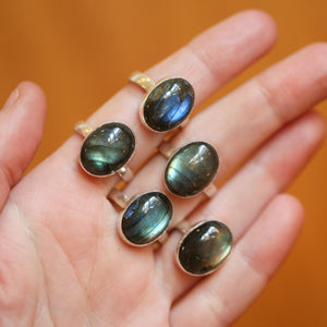 Labradorite Ring - .925 Sterling Silver - Ready to Ship - Silversmith Ring