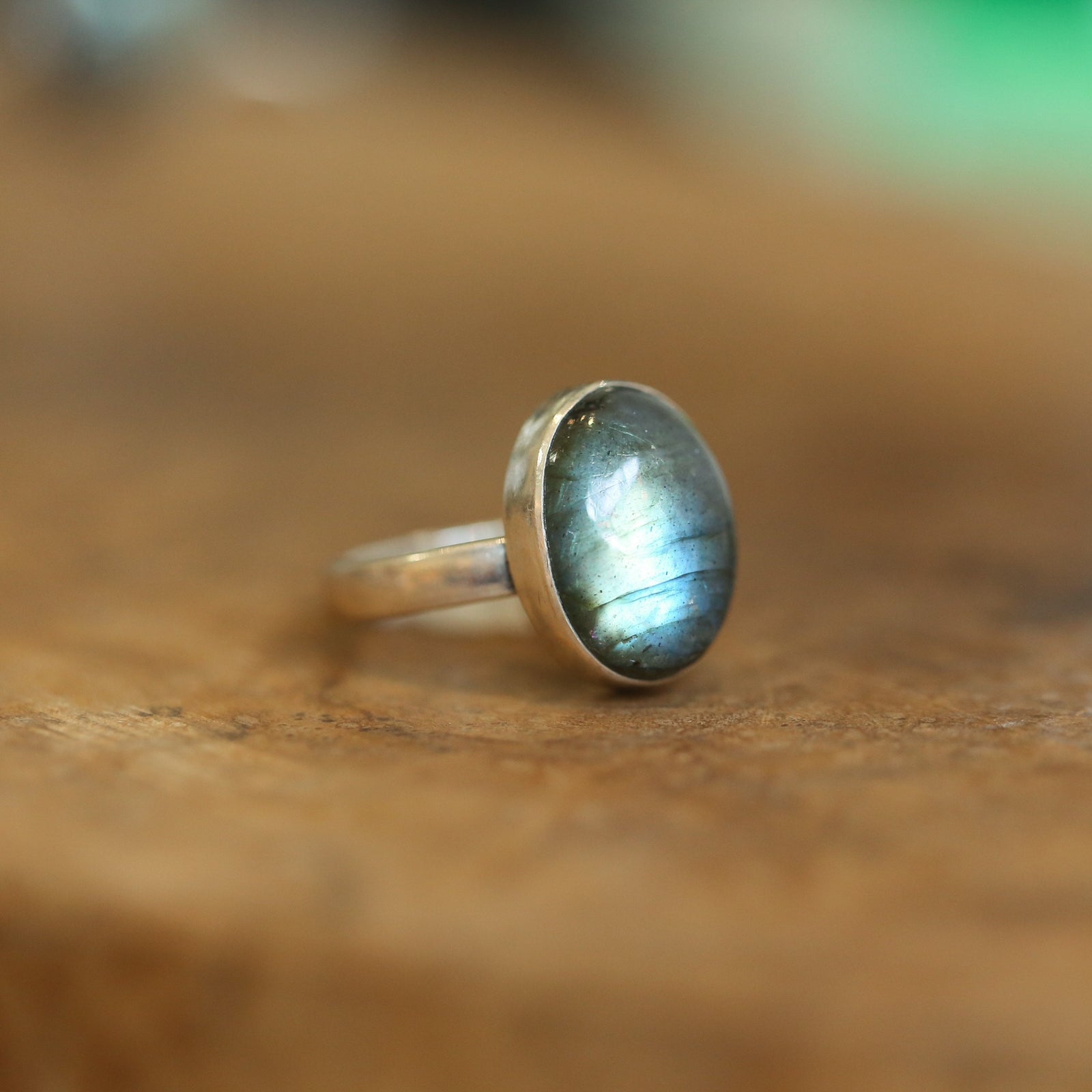Labradorite Ring - .925 Sterling Silver - Ready to Ship - Silversmith Ring