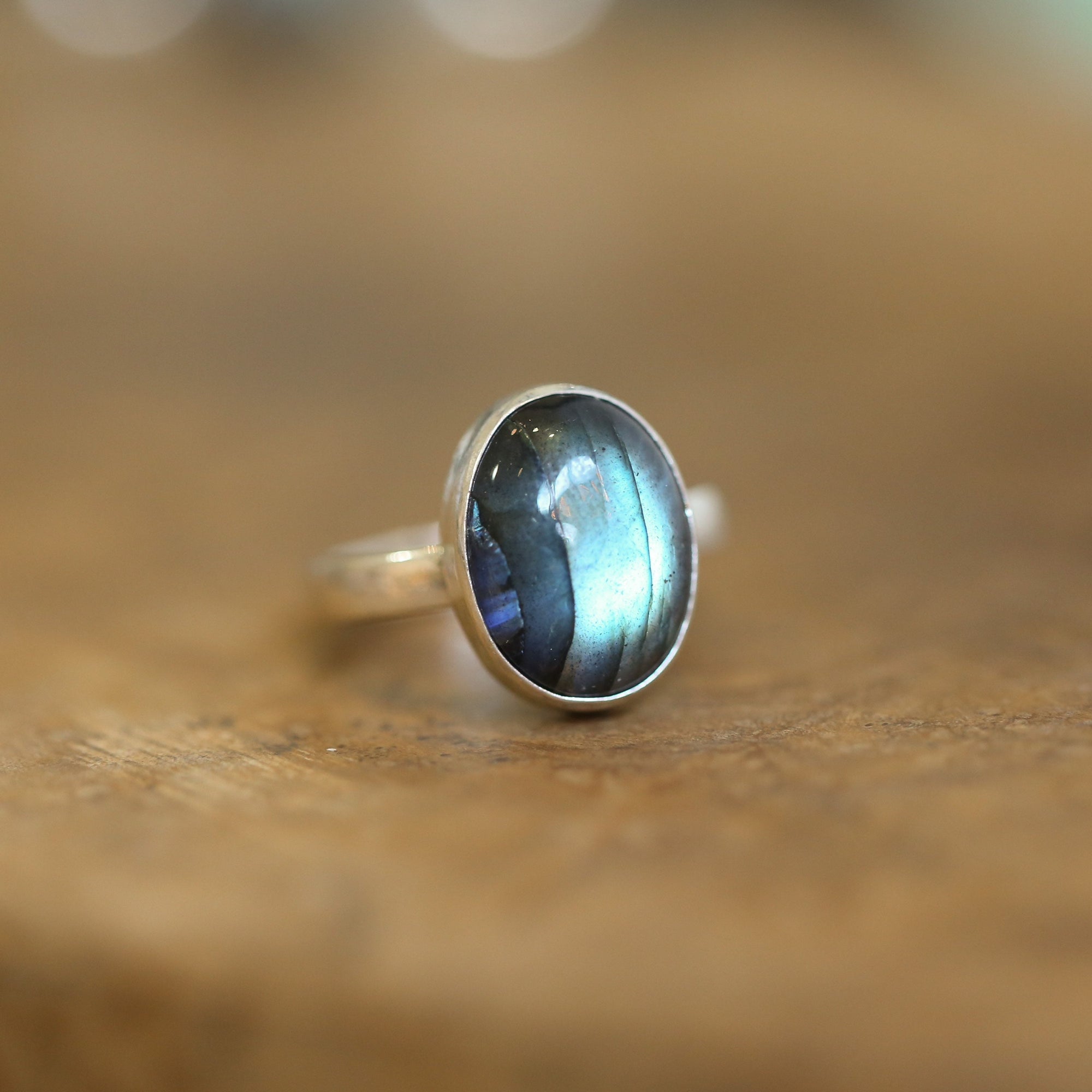 Labradorite Ring - .925 Sterling Silver - Ready to Ship - Silversmith Ring