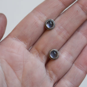 Traditional Iolite Posts - Iolite Earrings - Iolite Studs - .925 Sterling Silver - Silversmith