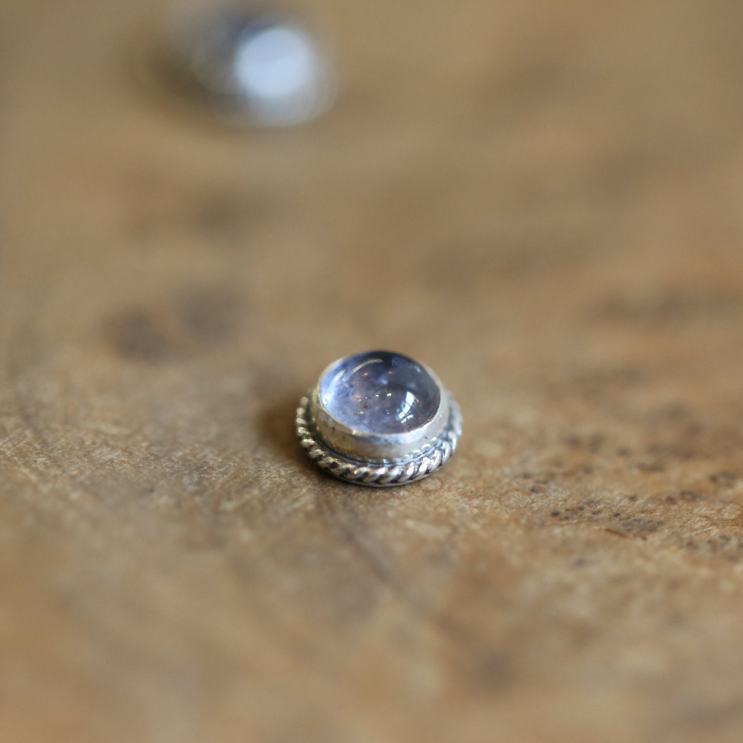 Iolite Sterling Silver Studs – Traditional Silversmith Earrings