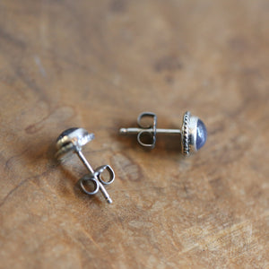 Traditional Iolite Posts - Iolite Earrings - Iolite Studs - .925 Sterling Silver - Silversmith