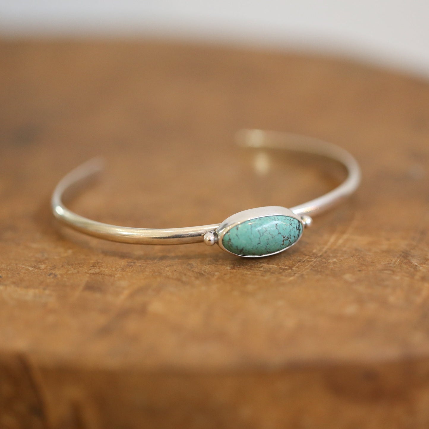 Turquoise Cuff Bracelet - Choose Your Stone - Sterling Silver - Custom Bracelet