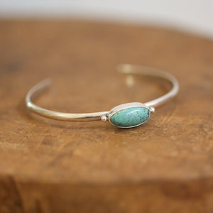 Turquoise Cuff Bracelet - Choose Your Stone - Sterling Silver - Custom Bracelet