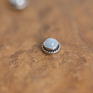 Aquamarine Sterling Silver Studs – March Birthstone Earrings