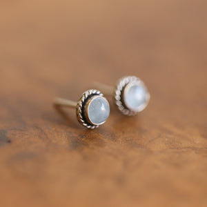Aquamarine Sterling Silver Studs – March Birthstone Earrings