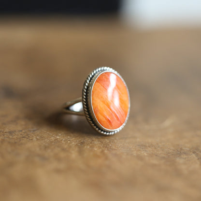 Boho Spiny Oyster Ring - Sterling Silver Chili Pepper Jewelry
