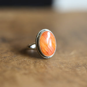 Boho Spiny Oyster Ring - Sterling Silver Chili Pepper Jewelry