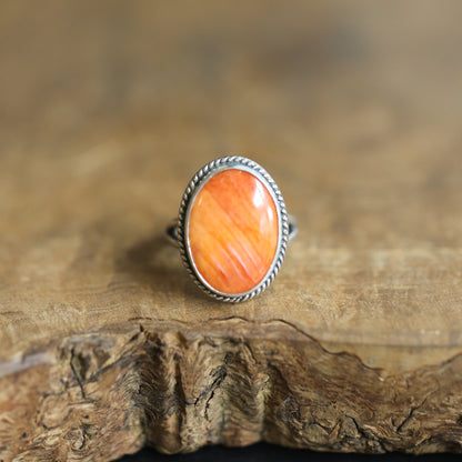 Boho Spiny Oyster Ring - Sterling Silver Chili Pepper Jewelry