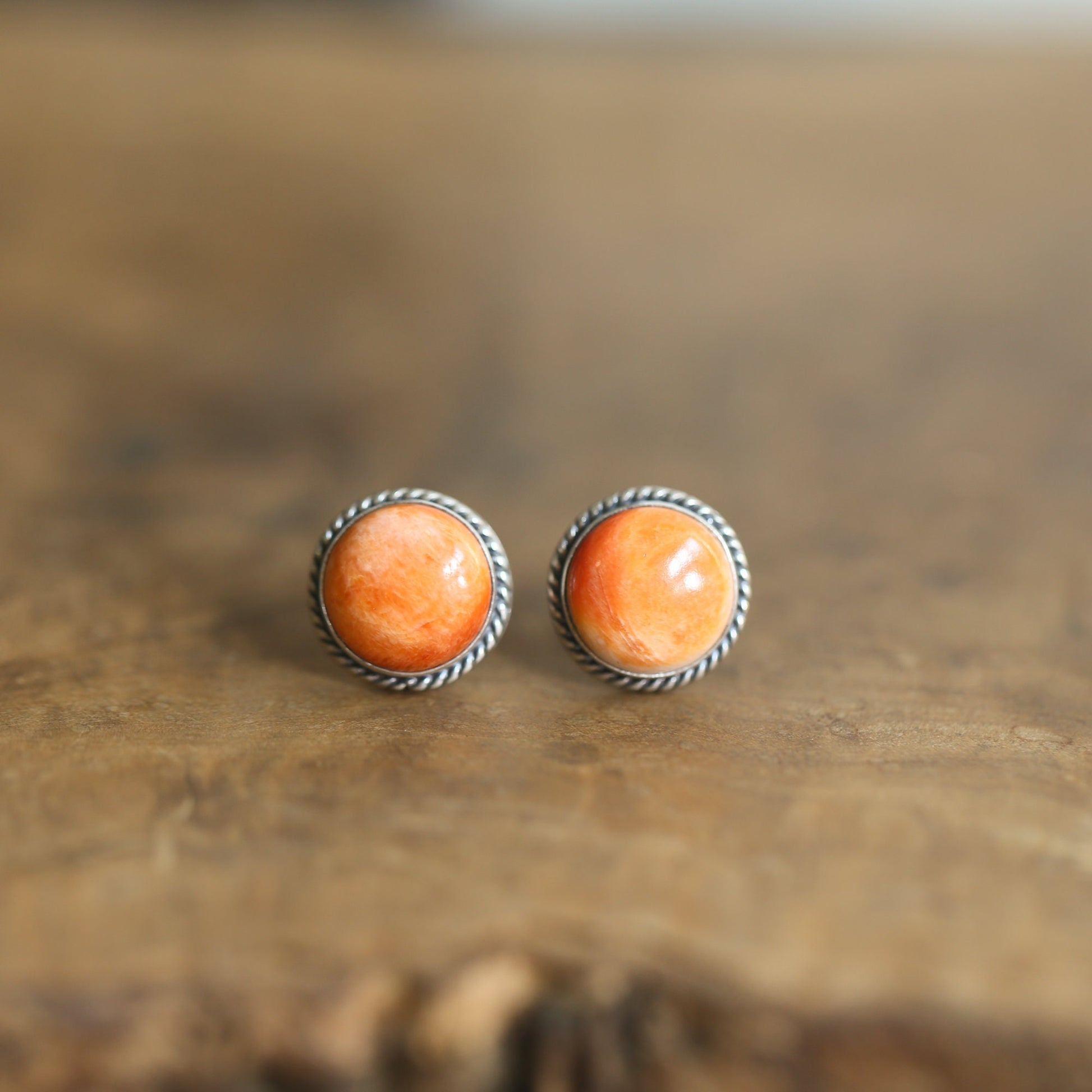 Spiny Oyster Sterling Silver Post Earrings – Chili Pepper Red