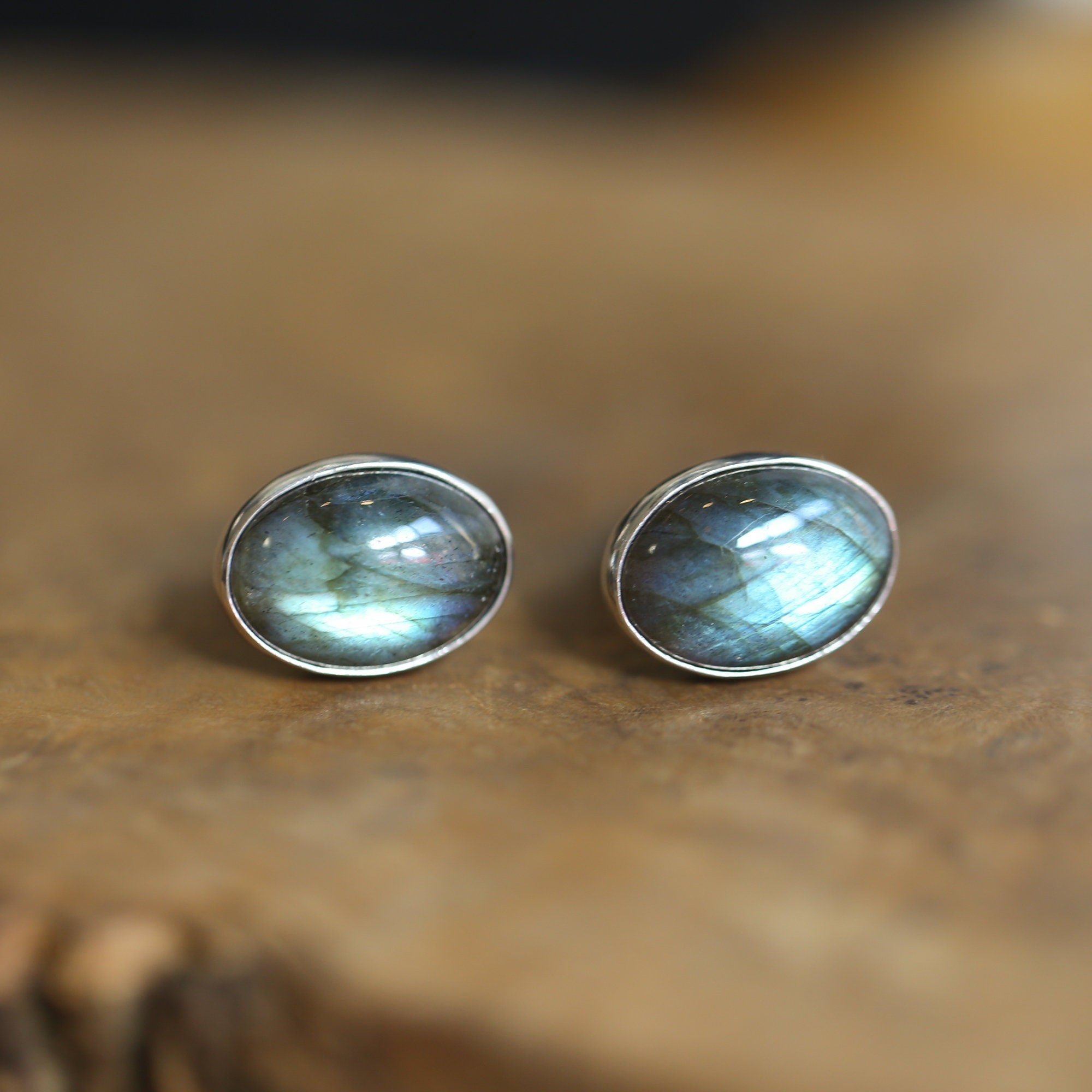 Labradorite Cuff Links - Labradorite Cufflinks - Sterling Silver