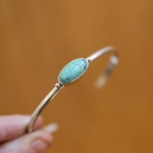 Turquoise Cuff Bracelet - Choose Your Stone - Sterling Silver - Custom Bracelet