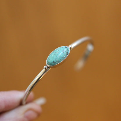 Turquoise Cuff Bracelet - Choose Your Stone - Sterling Silver - Custom Bracelet