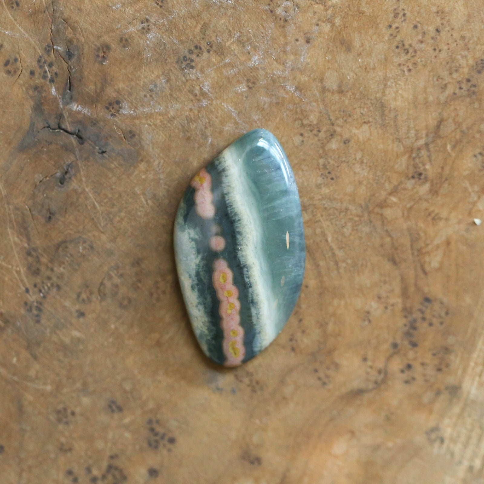 Custom Ocean Jasper Basket Pendant - Sterling Silver