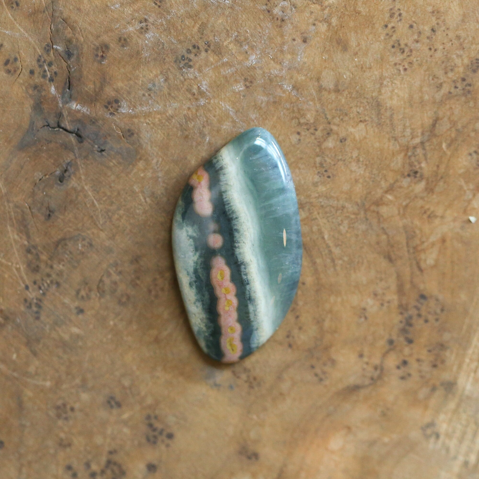 Custom Ocean Jasper Basket Pendant - Sterling Silver