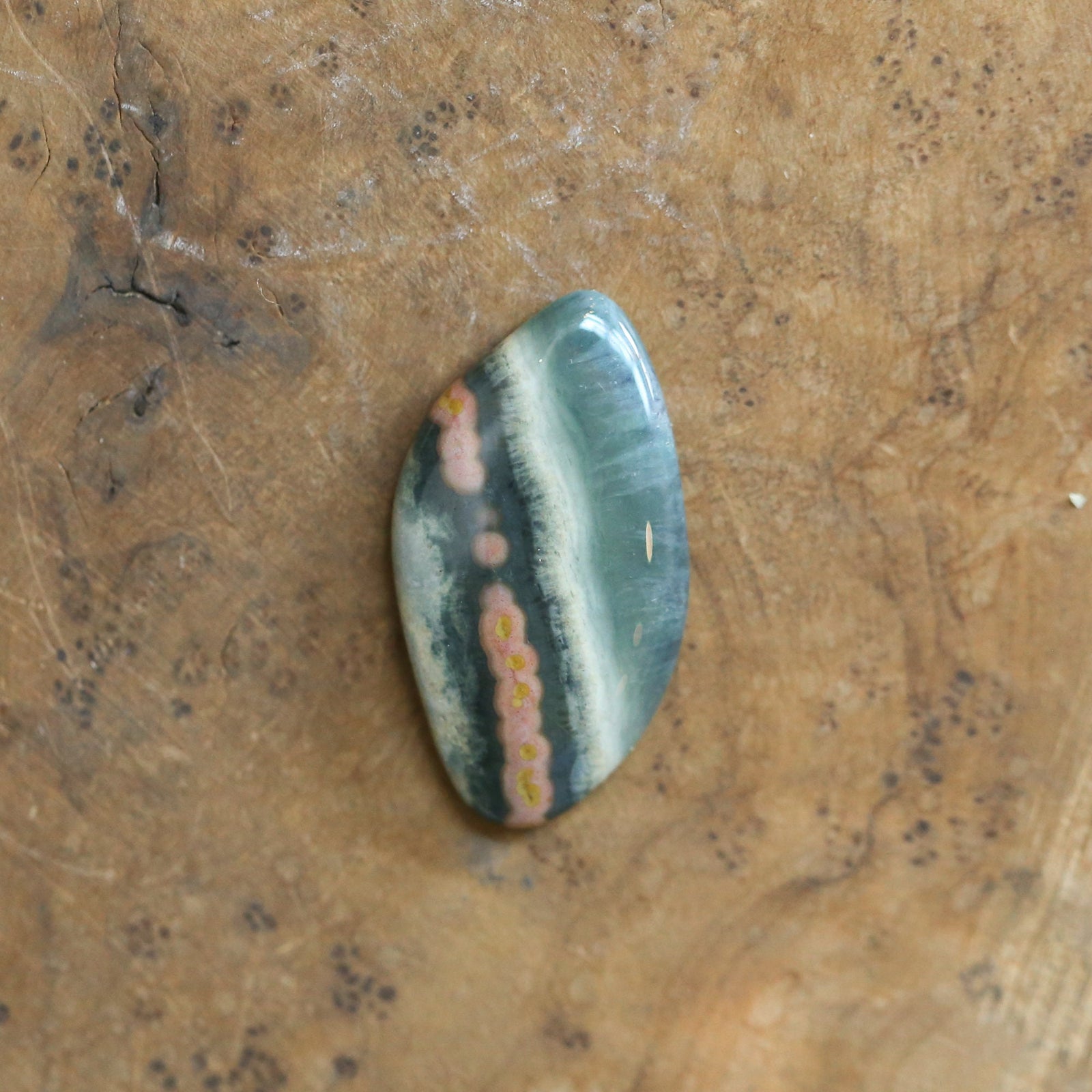 Custom Ocean Jasper Basket Pendant - Sterling Silver