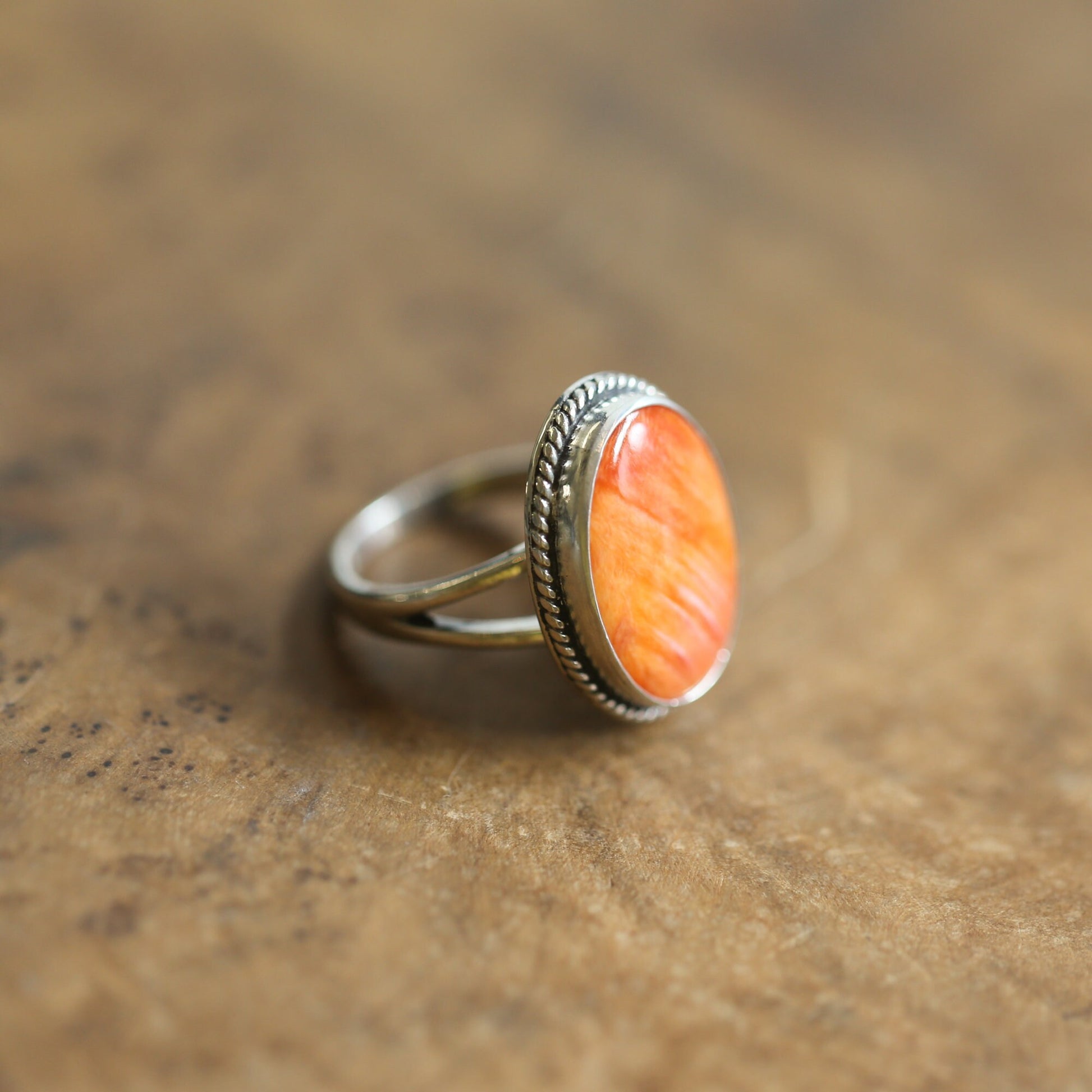 Boho Spiny Oyster Ring - Sterling Silver Chili Pepper Jewelry