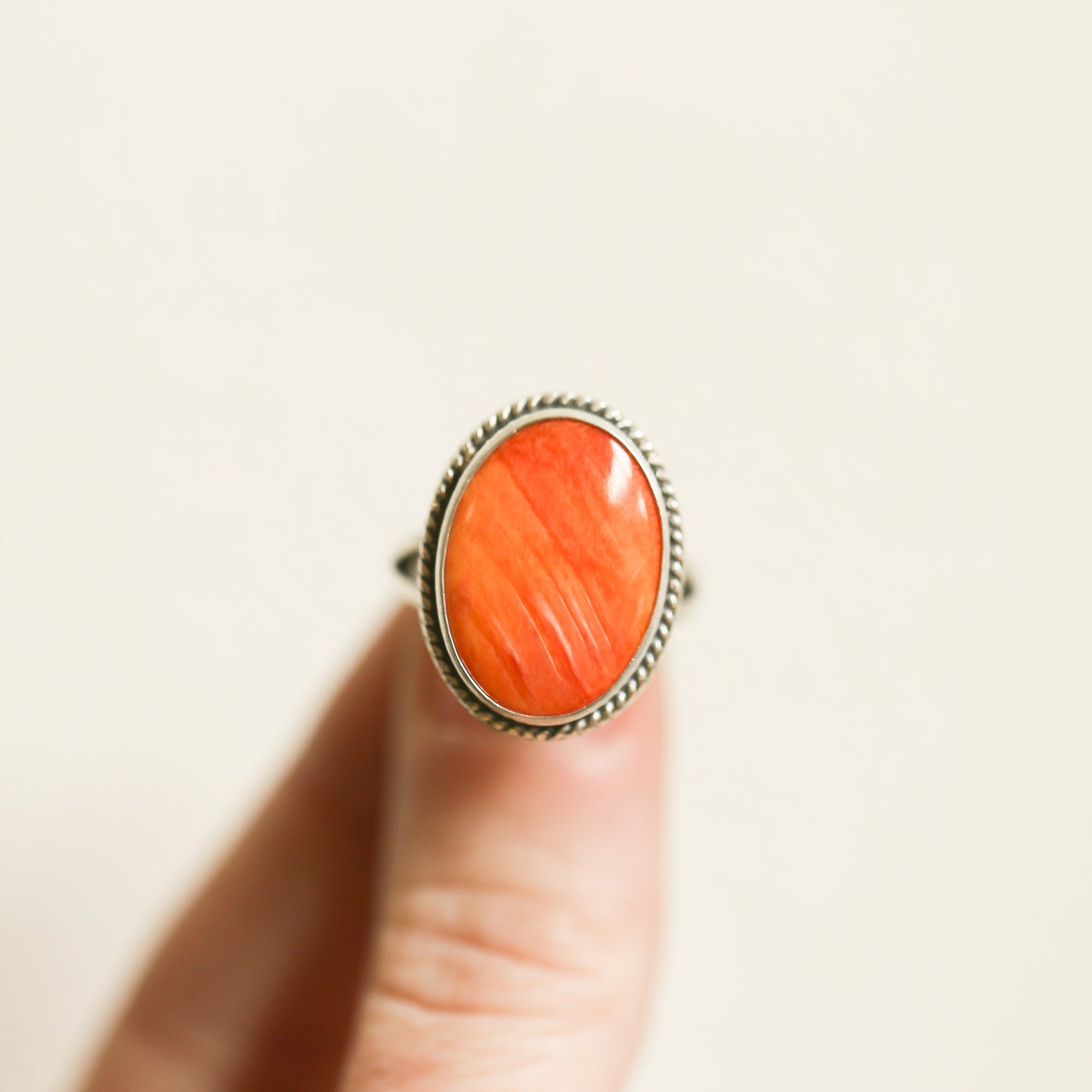 Boho Spiny Oyster Ring - Sterling Silver Chili Pepper Jewelry