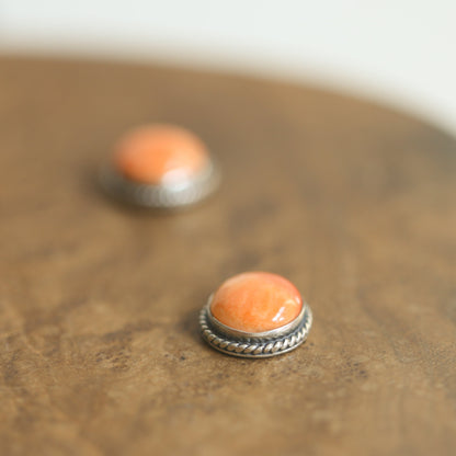 Spiny Oyster Sterling Silver Post Earrings – Chili Pepper Red