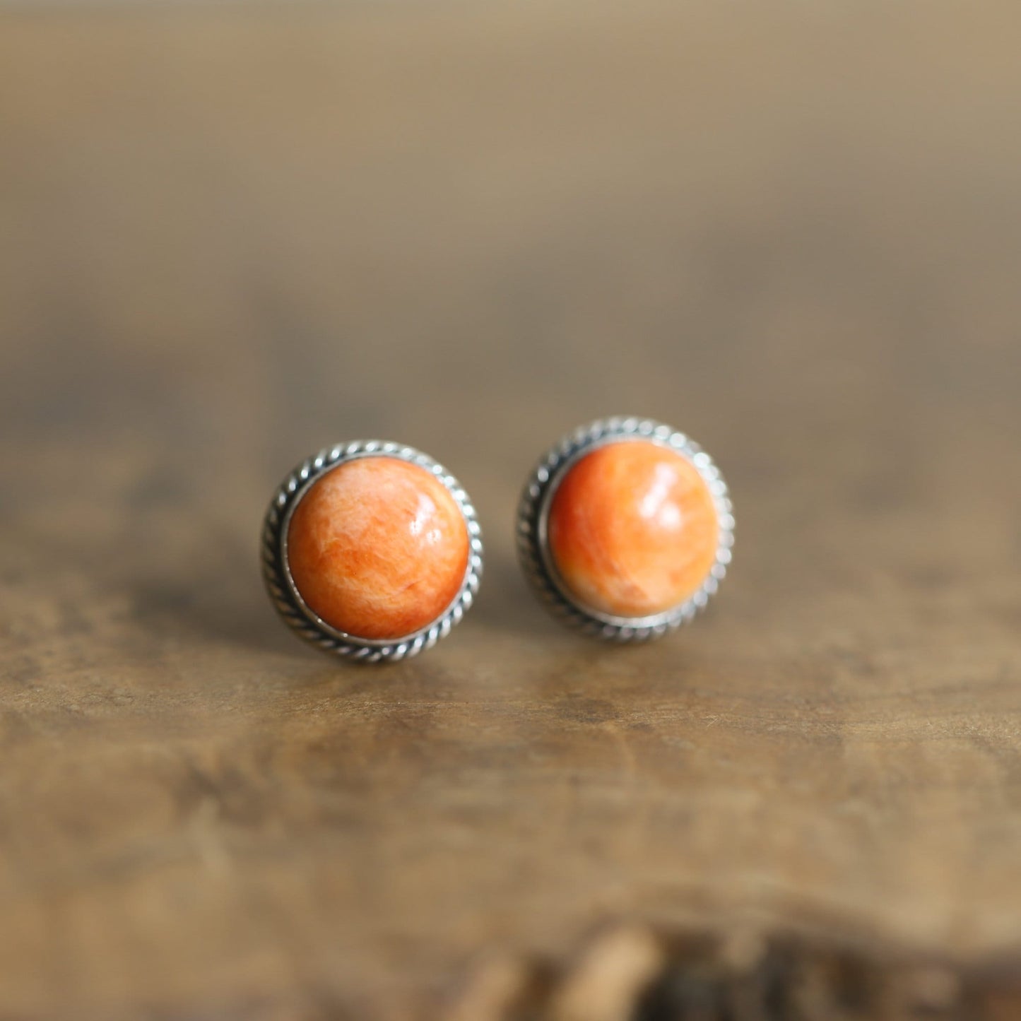 Spiny Oyster Sterling Silver Post Earrings – Chili Pepper Red