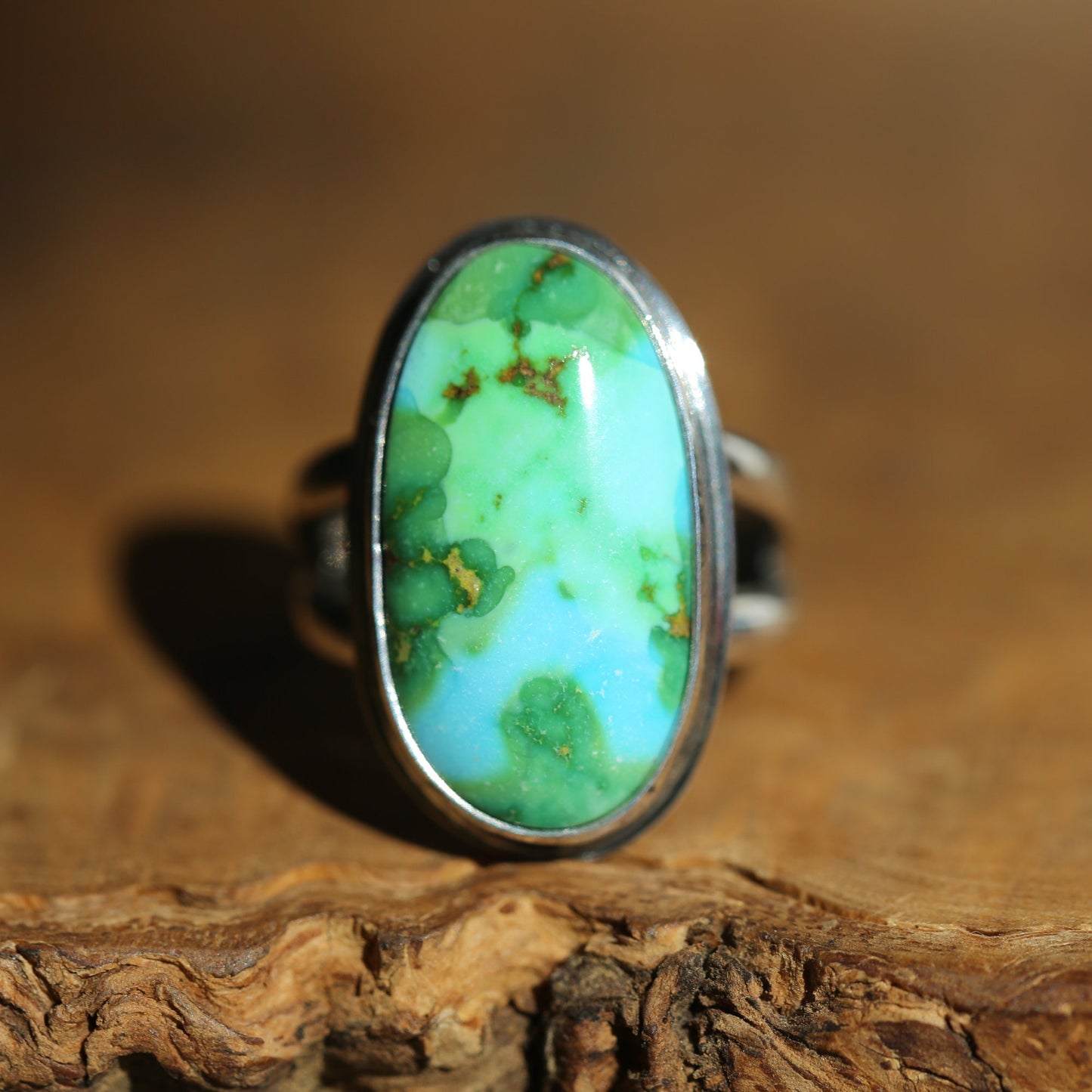 Custom Sonoran Gold Turquoise Ring - Choose Your Stone - Sterling Silver