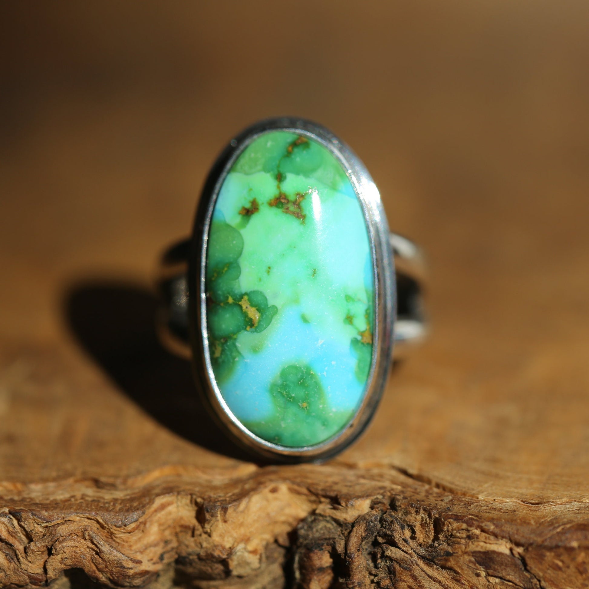 Custom Sonoran Gold Turquoise Ring - Choose Your Stone - Sterling Silver