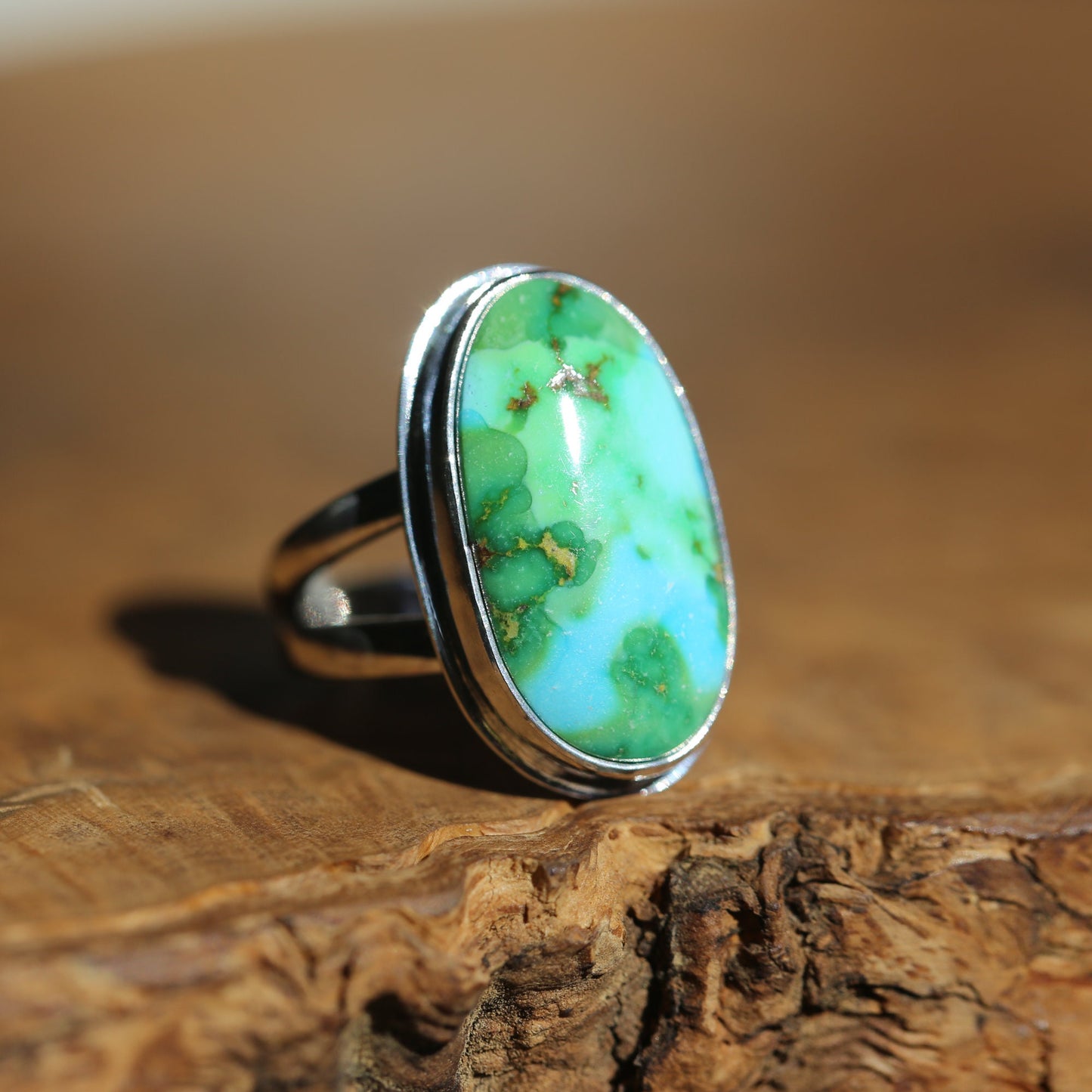Custom Sonoran Gold Turquoise Ring - Choose Your Stone - Sterling Silver