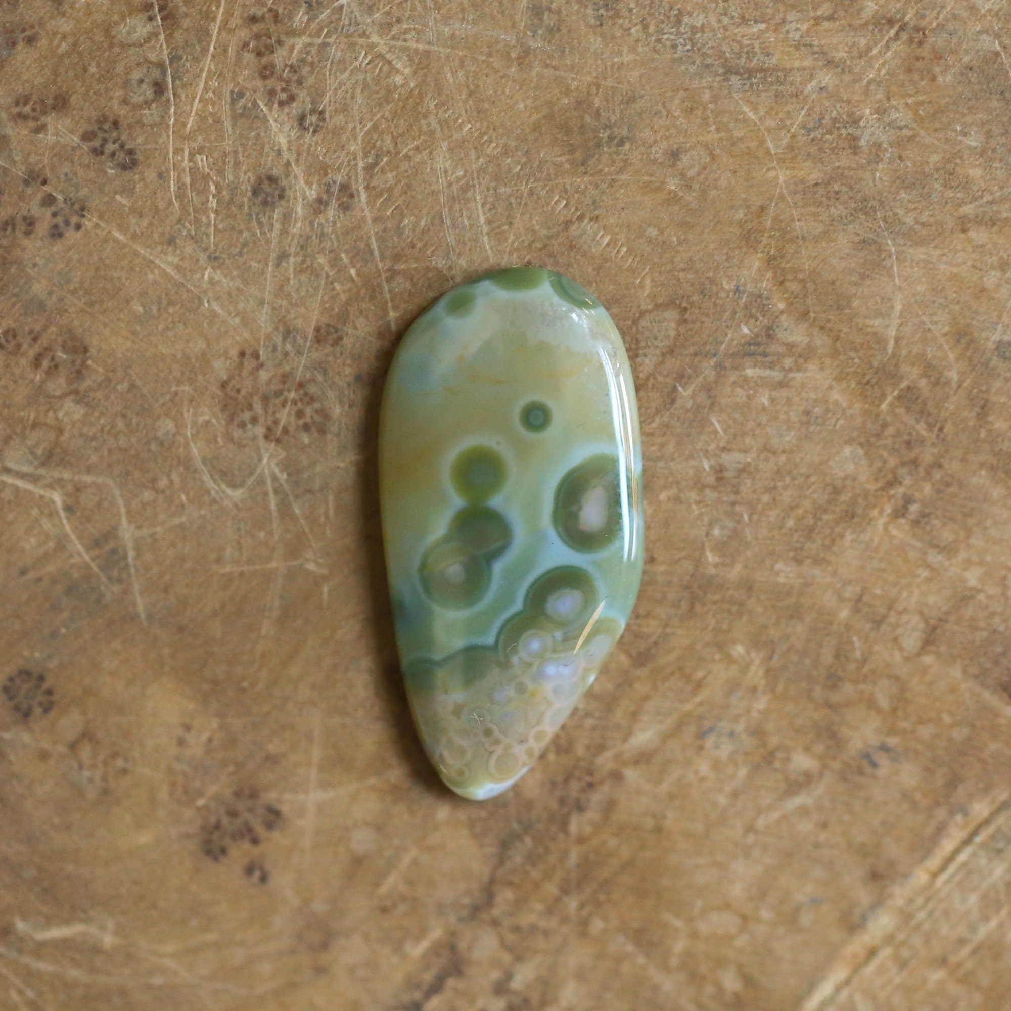 Custom Ocean Jasper Basket Pendant - Sterling Silver