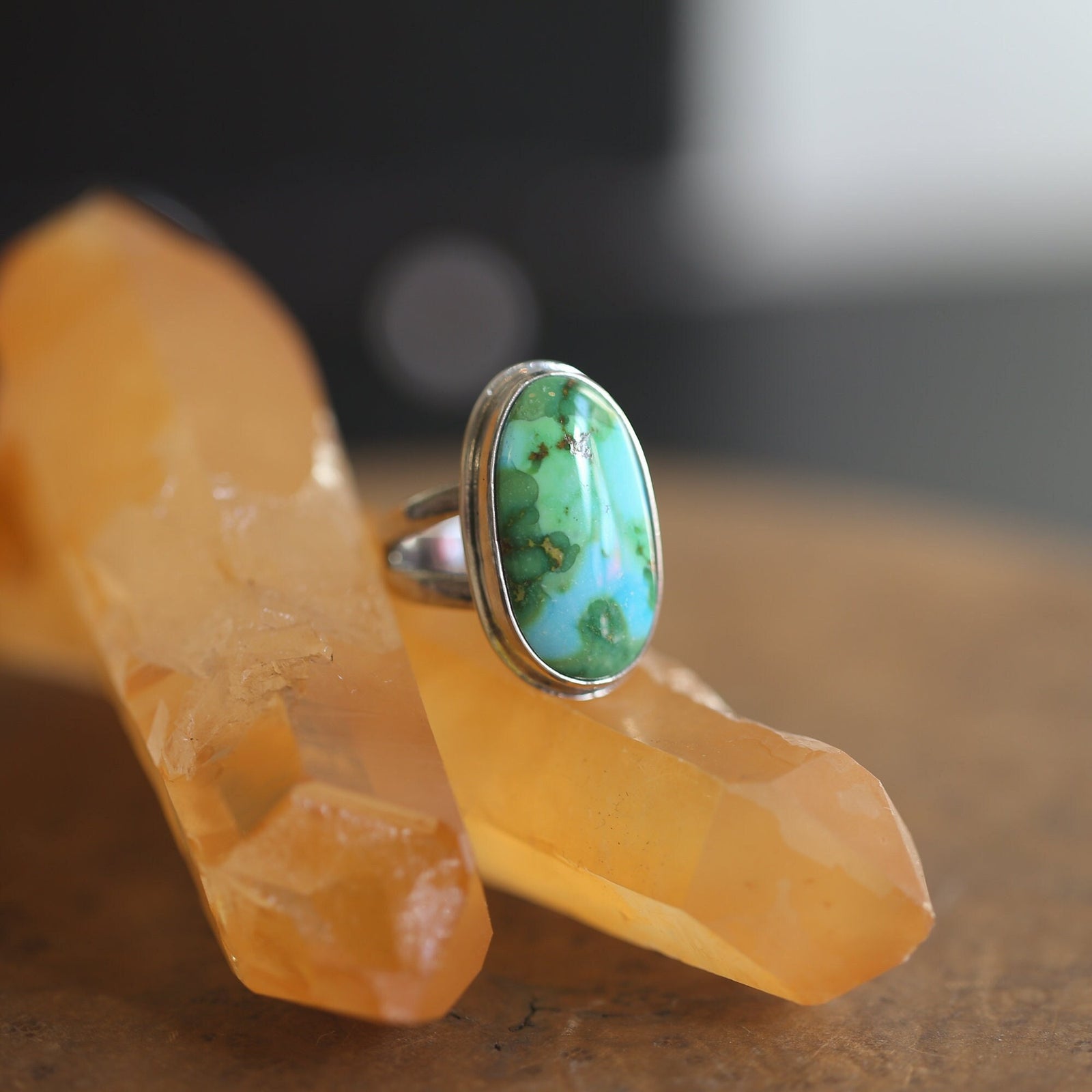 Custom Sonoran Gold Turquoise Ring - Choose Your Stone - Sterling Silver