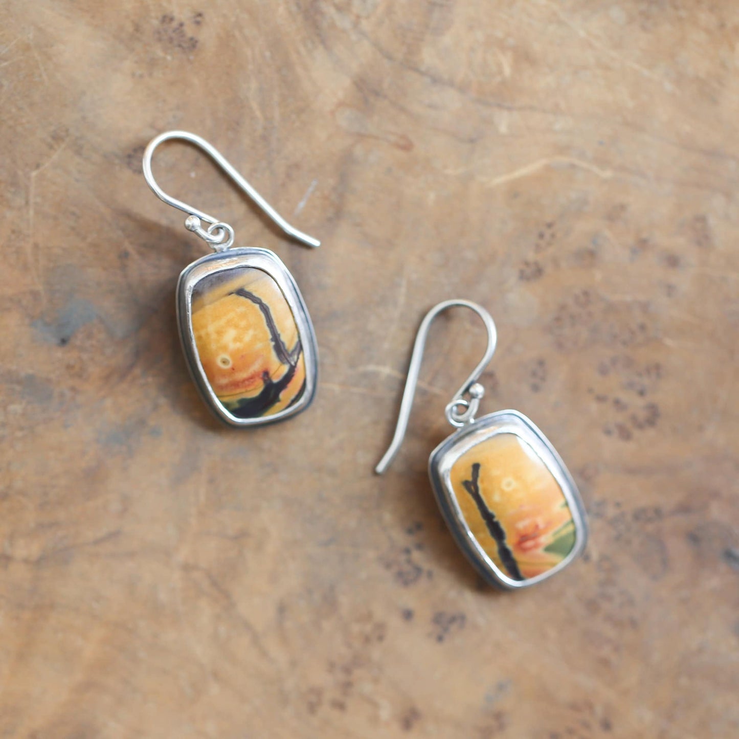 Red Creek Jasper Earrings - .925 Sterling Silver Ring - Choose Your Stone