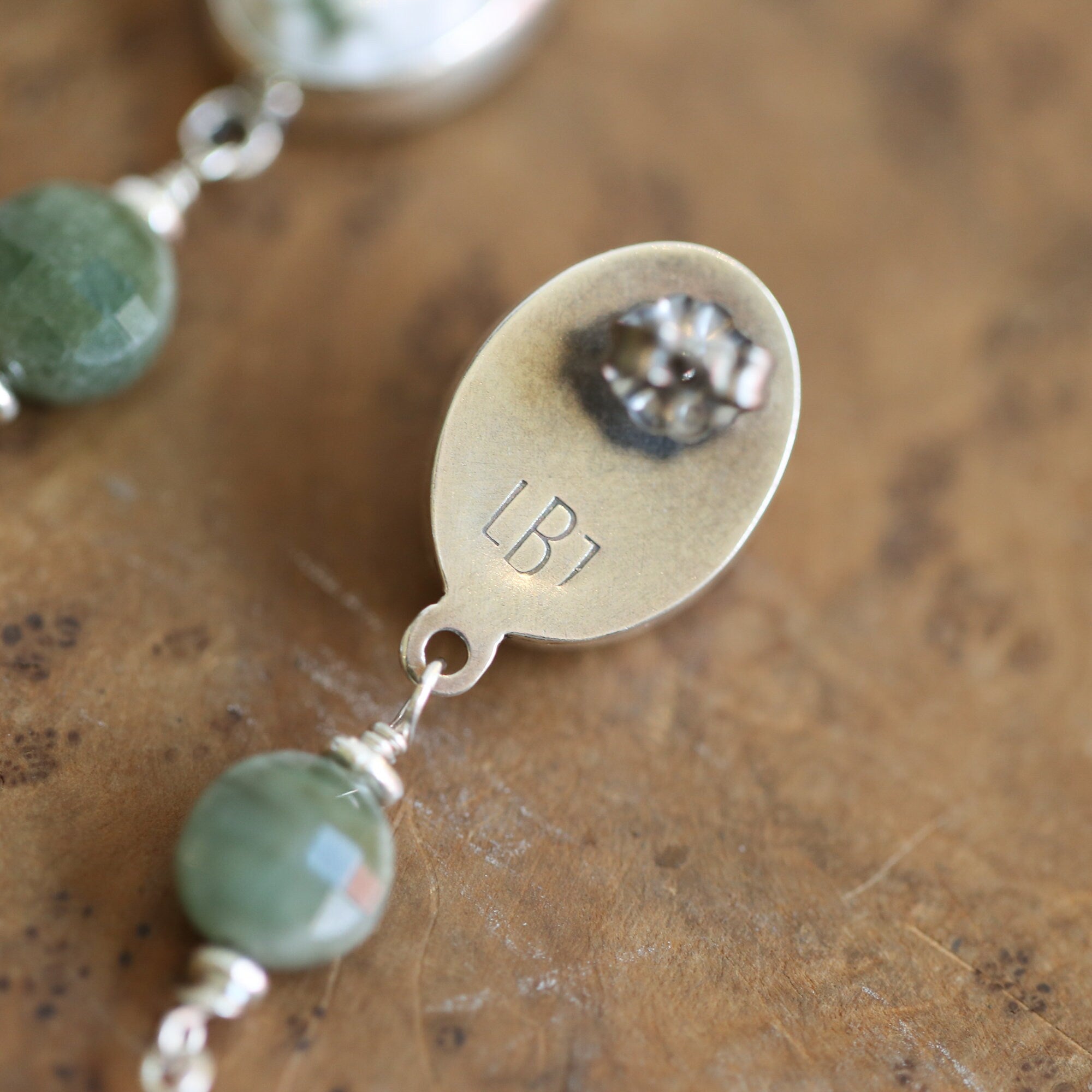 Ocean Jasper with Jade and Pearls drops - Ready to Ship - Silversmith Post Drop Earrings