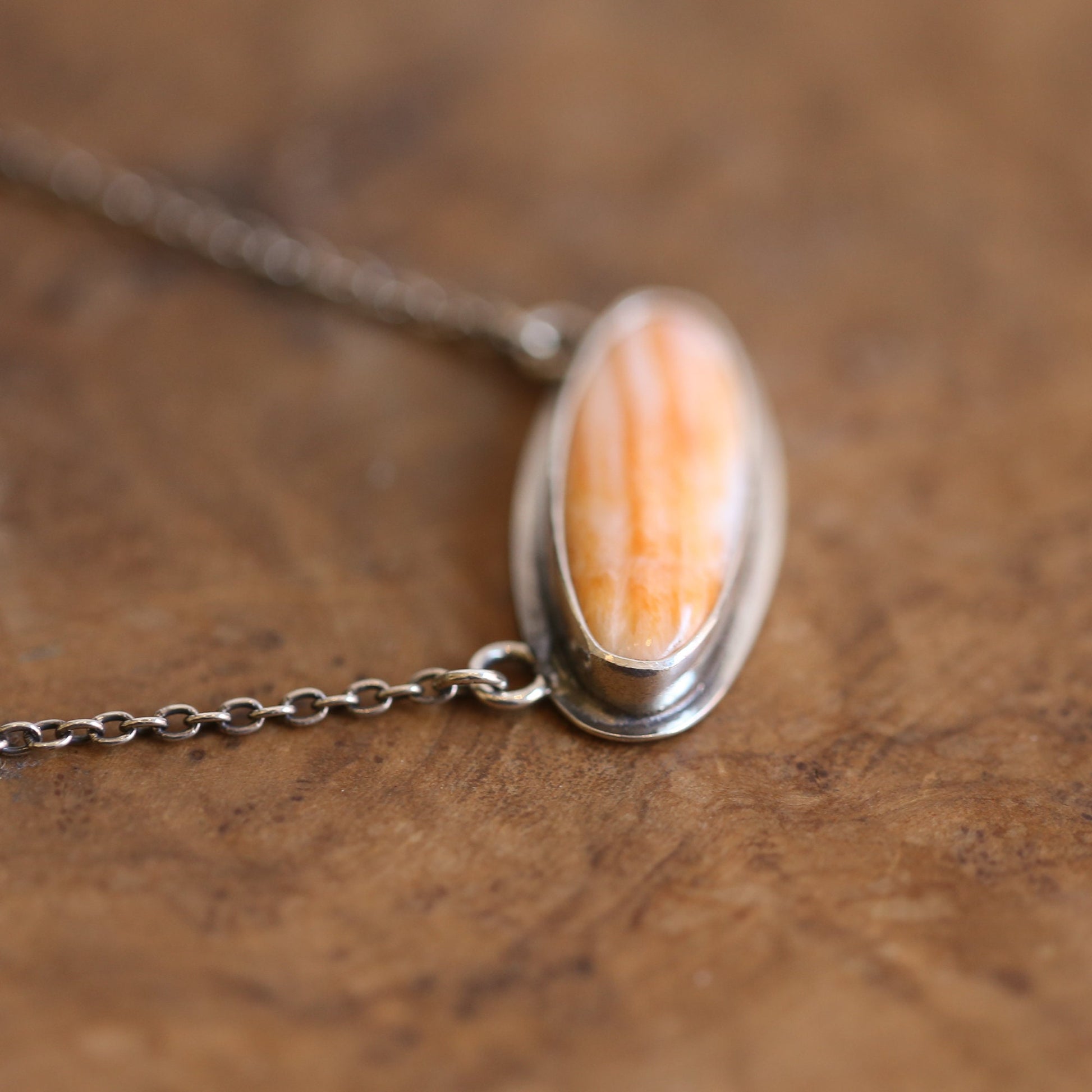 Chili Red Spiny Oyster Pendant – Sterling Silver Necklace